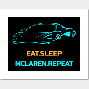 Eat Sleep McLaren Repeat Gulf Car Posters and Art